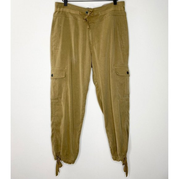 Sundance Pants - Sundance Iva Green Drawstring Cropped Cargo Pants | Size 8 Petite